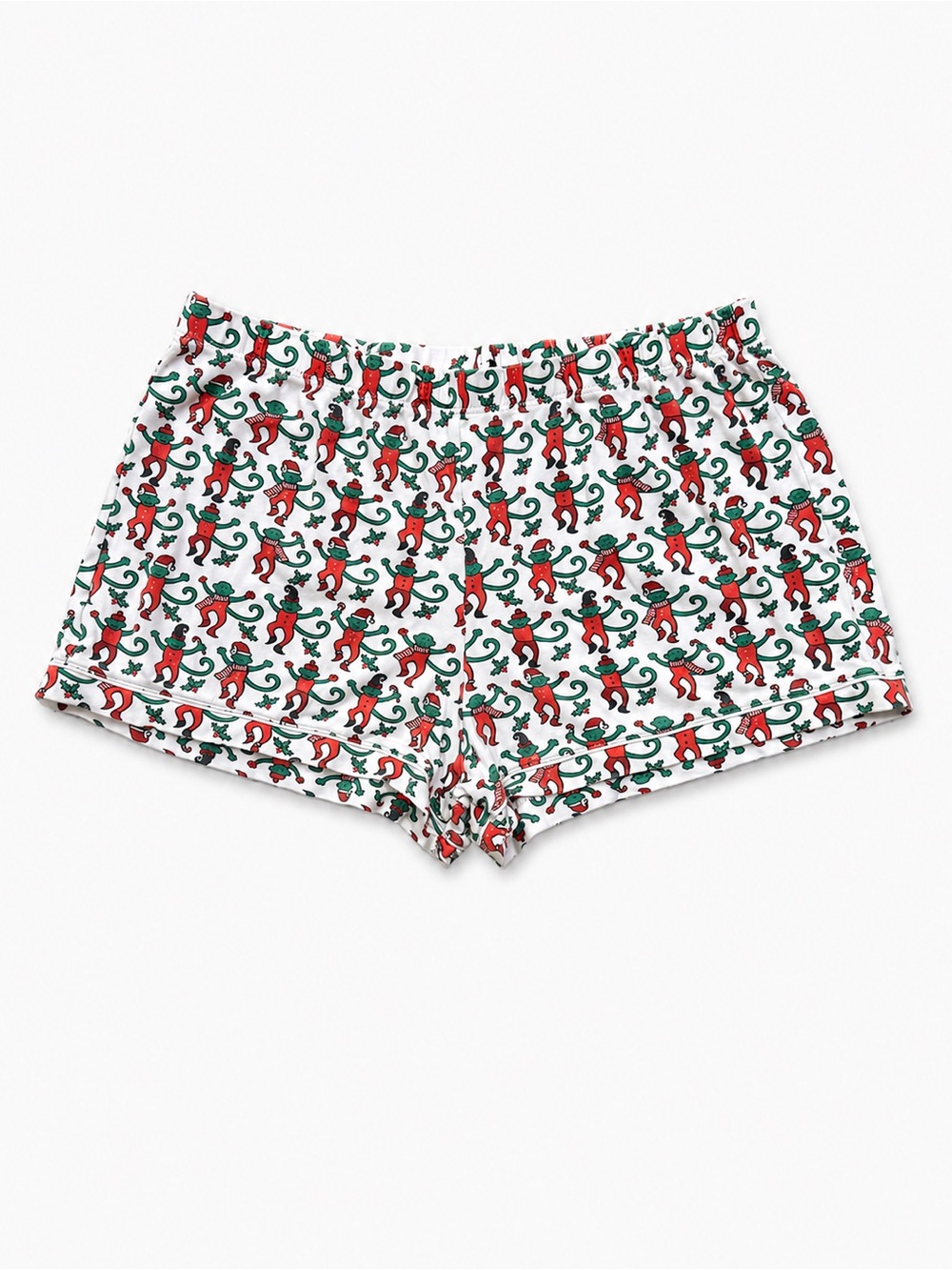 Roller Rabbit Monkey Mas Holiday Christmas Lounge Pajama Shorts – Size Large - Picture 2 of 6